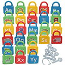 【中古】【輸入品・未使用】IQ Toys ABC 学習ロック 教育用アルファベットセット - ロック26個 鍵26個 キーリング4個 幼児向け