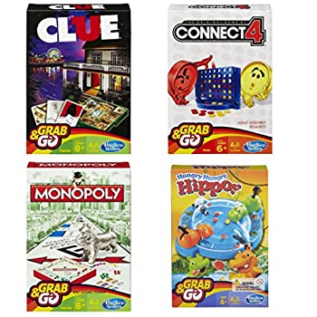 【中古】【輸入品・未使用】Hasbro Family Grab & Go Variety Pack Bundle Clue%カンマ% Monopoly%カンマ% Connect 4%カンマ% and Hungry Hungry Hippo Board Games