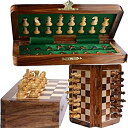 【中古】【輸入品・未使用】ChessBazar チェスセット 12x12インチ バッグ付き - 折りたたみ式標準磁気トラベルチェスボードゲーム 高級アカシアウッド製 ハンドメイド チェ