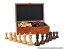 【中古】【輸入品・未使用】Luxury handmade wooden chessmen-CHESS pieces-weighted%カンマ%felted-EXTRA queens-in BOX