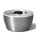 【中古】【輸入品・未使用】OXO ステンレス 水切り サラダスピナー そのまま食卓へ出せる 食洗機対応 お手入れ簡単