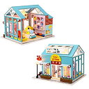 【中古】【輸入品・未使用】Cool Beans Boutique ミニチュアドールハウス DIYキット - 木製おもちゃショップ - ダストカバー付き - 建築...