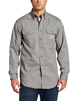 【中古】【輸入品・未使用】Carhartt Men's Big & Tall Flame Resistant Classic Twill Shirt%カンマ%Gray%カンマ%Medium Tall