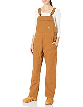 【中古】【輸入品・未使用】Carhartt Women's Crawford Double Front Bib Overalls%カンマ% Brown%カンマ% Medium Short