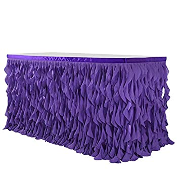 【中古】【輸入品・未使用】Leegleri パープル チュール カーリー ウィロー テーブルスカート リトルマーメイド パーティー ベビーシャワー チュチュ ラッフル 長方形 テー