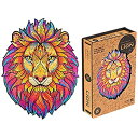 【中古】【輸入品・未使用】UNIDRAGON 木製パズルジグソー、大人と子供への最高のギフト、ユニークな形のジグソーパズルピース、神秘的なライオン、19 x 24 cm、106ピース、(3)
