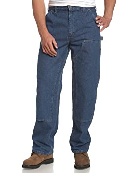 【中古】【輸入品・未使用】Carhartt Men's Double Front Logger Washed Denim Dungaree%カンマ%Darkstone%カンマ%42 x 34