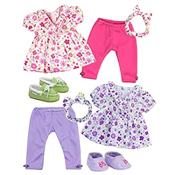 【中古】【輸入品・未使用】Sophia's Baby 38cm Doll Twin Set with Two Complete Outfits of Floral Print Blouse%カンマ% Leggings%カンマ% Headband and Shoes for Two