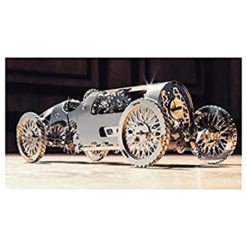 【中古】【輸入品・未使用】モデルカーキット - 3Dモデルキット シルバーバレット - 動く巻き上げレトロカーモデル | 大人のための3Dパズル - メタルDIYキット | 美しいメタ