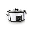 【中古】【輸入品・未使用】Crock-Pot 7クォート プログラム可能 スロークッカー デジタルカウントダウンタイマー付き 光沢プラチナ