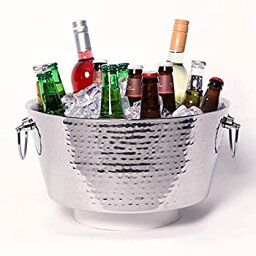 【中古】【輸入品・未使用】BREKX Anchored Double Walled Hammered Steel Beverage Tub%カンマ% Large%カンマ% Silver by BREKX