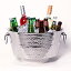 šۡ͢ʡ̤ѡBREKX Anchored Double Walled Hammered Steel Beverage Tub%% Large%% Silver by BREKX