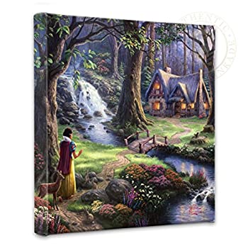 トーマスKinkade???ギャラリーWrappedキャンバス、Snow White Discovers the Cottage、14?%ダブルクォーテ% x 14?%ダブルクォーテ%、50262