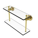 yÁzyAiEgpzAllied Brass AP-2/16-PB 41cm by 13cm Double Glass Shelf