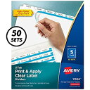 【中古】【輸入品・未使用】Index Maker Clear Label Punched Divider%カンマ% 5-Tab%カンマ% Letter%カンマ% White%カンマ% 50 Sets (並行輸入品)(2)