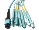 【中古】【輸入品・未使用】FiberCablesDirect - 15M OM3 MPO LCx8 マルチファイバーブレークアウトケーブル | 10Gb 8ファイバー50/125 MTP/MPO 8xLC マルチモードケーブル