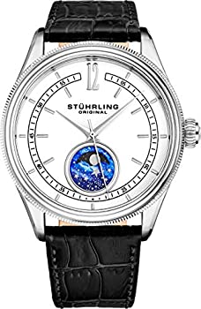 【中古】【輸入品・未使用】Stuhrling Original MoonPhase ドレスウォッチ - ステンレススチールケースとレザーバンド - アナログダイヤル - Celestia メンズウォッチコレク 【中古】【輸入品・未使用】Stuhrling Original MoonPhase ドレスウォッチ - ステンレススチールケースとレザーバンド - アナログダイヤル - Celestia メンズウォッチコレク