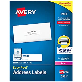 Easy Peel Laser Address Labels%カンマ% 1 x 4%カンマ% White%カンマ% 5000/Box (並行輸入品)