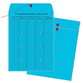 【中古】【輸入品 未使用】Colored Paper String Button Interoffice Envelope カンマ 10 x 13 カンマ Blue カンマ 100/Box (並行輸入品)