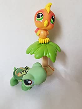 【中古】【輸入品 未使用】Hasbro Year 2005 Littlest Pet Shop Pet Pairs ダブルクォーテ Playground Pals ダブルクォーテ Series Collectible Bobble Head Pet Figure Set - Gree