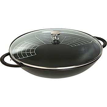 【中古】【輸入品・未使用】STAUB 鋳鉄中華鍋 6クォート ブラックマット