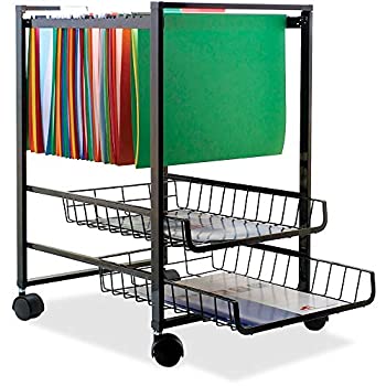 【中古】【輸入品・未使用】Mobile File Cart w/Sliding Baskets%カンマ% 15w x 12-7/8d x 20-7/8h%カンマ% Black (並行輸入品) [並行輸入品]