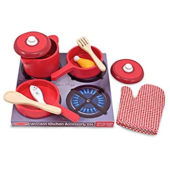 楽天スカイマーケットプラス【中古】【輸入品・未使用】Melissa & Doug（メリッサ＆ダグ） キッチンセット 木製 ままごと 鍋 フライパン Deluxe Wooden Kitchen Accessory Set 2610 並行輸入品