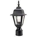 【中古】【輸入品・未使用】Design House 507509 Maple Street Outdoor Post-Light%カンマ% 16-Inch by 6-Inch%カンマ% Black Die-Cast Aluminum(2)