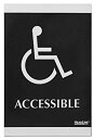 (Accessible) - HeadLine Sign Century Series 15cm x 23cm Accessible Sign%カンマ% Black and Silver (4764)