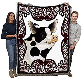 yÁzyAiEgpzPureWeavers &quot;o_iPig Blanket &quot; Tapestry Throw