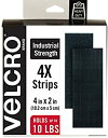 yÁzyAiEgpzVELCRO Brand - Industrial Strength - 2%_uNH[e% x 4%_uNH[e% Strips%J}% 4 Sets - Black [sAi]