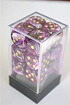 【中古】【輸入品 未使用】 Chessex Chessex Dice d6 Sets: Vortex Purple with Gold 16mm Six Sided Die Block of Dice 27637 並行輸入品