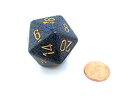 【中古】【輸入品・未使用】Jumbo d20 Counter - Speckled 34mm Dice: Golden Cobalt