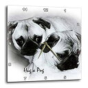 【中古】【輸入品・未使用】3dRose Hug a Pug Puppies 壁時計 10 x 10インチ