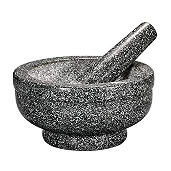 Cilio Giant Green Granite Mortar and Pestle%カンマ% 5 by 6.75-Inch Diameter%カンマ% Green by Cilio