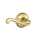 【中古】【輸入品・未使用】SCHLAGE フレアパッセージレバー ブライトブラス F10FLA605