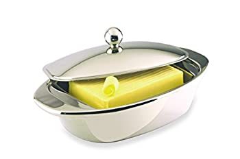 【中古】【輸入品・未使用】Double Walled Stainless Steel Covered Butter Dish