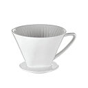 【中古】【輸入品 未使用】Cilio - Coffee Filter Cup - Fireproof Hard Porcelain Dishwasher Safe - White - 4 Cups