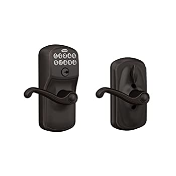 Schlage FE595 PLY 716 FLA Plymouth Keypad Entry with Flex-Lock and Flair Style Levers%カンマ% Aged Bronze by Schlage Lock Company [並行輸