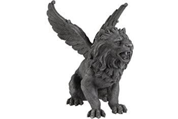 【中古】【輸入品・未使用】6.5 Inch Resin Medieval Winged Lion Gargoyle Statue Figurine