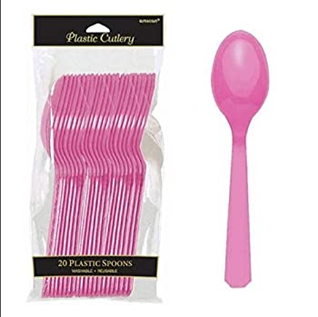 šۡ͢ʡ̤ѡHot Pink Plastic Spoons (20)