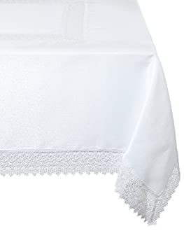 【中古】【輸入品 未使用】Treasure Lace Tablecloth White 70 by 105 Oblong / Rectangle by Violet Linen