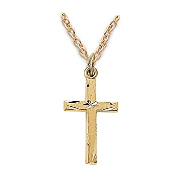 【中古】【輸入品・未使用】24?Kゴールドプレートoverスターリングシルバークロスペンダントwithダイヤモンドカットアクセント、3?/ 4インチ 【中古】【輸入品・未使用】24?Kゴールドプレートoverスターリングシルバークロスペンダントwithダイヤモンドカットアクセント、3?/ 4インチ