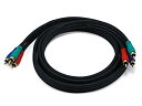 Monoprice 100960 6-Feet 22AWG 3-RCA Component Video Coaxial Cable (RG-59/U)%カンマ% Black by Monoprice Inc. 