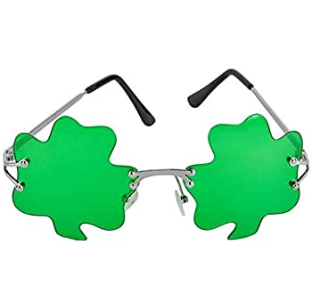 Rhode Island Novelty St. Patricks Day Green Shamrock Irish Clover Sunglasses RIMETFR 