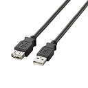 【中古】【輸入品・未使用】エレコム USB延長ケーブル USB2.0 A-Aメスタイプ 1m ブラック U2C-E10BK