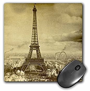 【中古】【輸入品・未使用】3Dローズ 過去のビンテージ立体像からのシーン ‐ エッフェル塔 パリ フランス 1889年 セピア色 - マウス パッド - マウスパッド - mp_6795_1 (