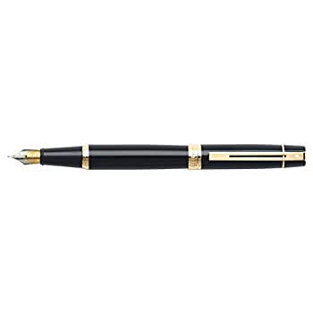 yÁzyAiEgpzSheaffer 300 Series Glossy Black Fountain Pen Featuring Gold Tone Trim NM (sAi)