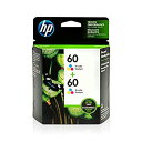 【中古】【輸入品・未使用】HP 60?3色 純正インクカートリッジ (CC643WN) 2個のカートリッジ (CZ072FN)
