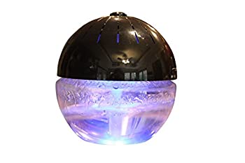 EcoGecko Earth Globe- Glowing Water Air Washer and Revitalizer with Lavender Oil%カンマ% Black